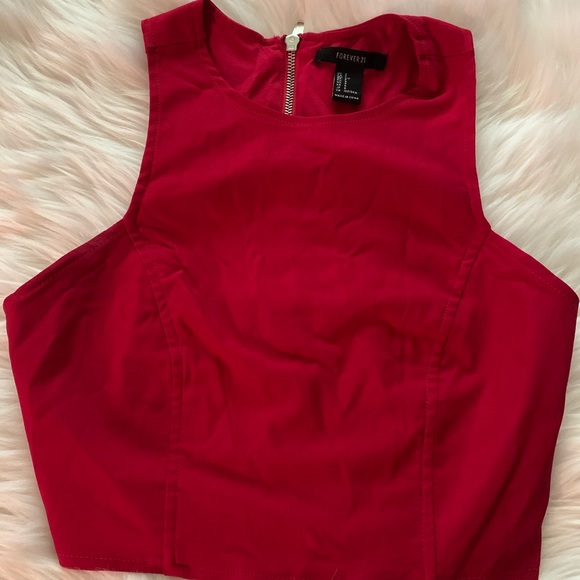 Forever 21 Tops - FOREVER 21 RED CROP TOP